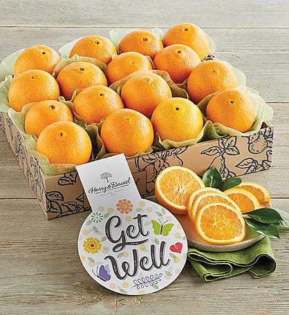 Navel Oranges with "Get Well" Message